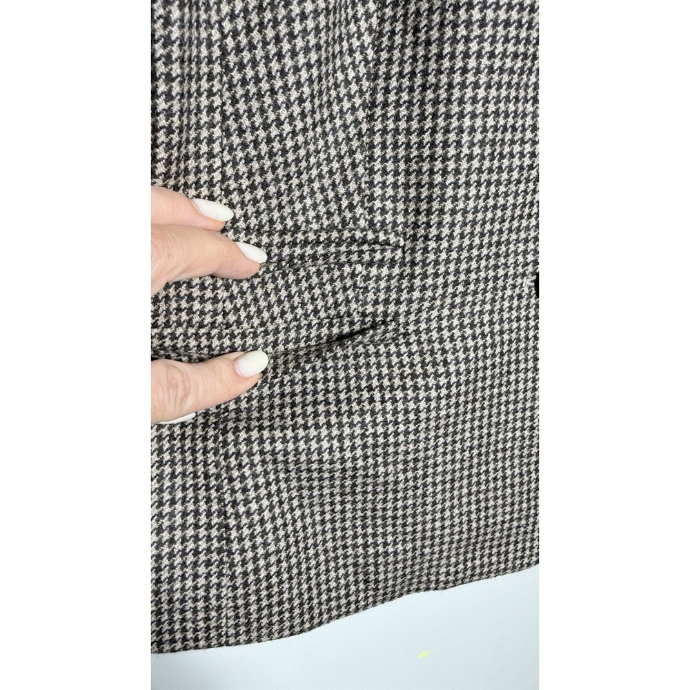 Talbots Petites 10 Wool Houndstooth Skirt Suit Set Blazer Jacket A-Line Brown - Picture 3 of 16